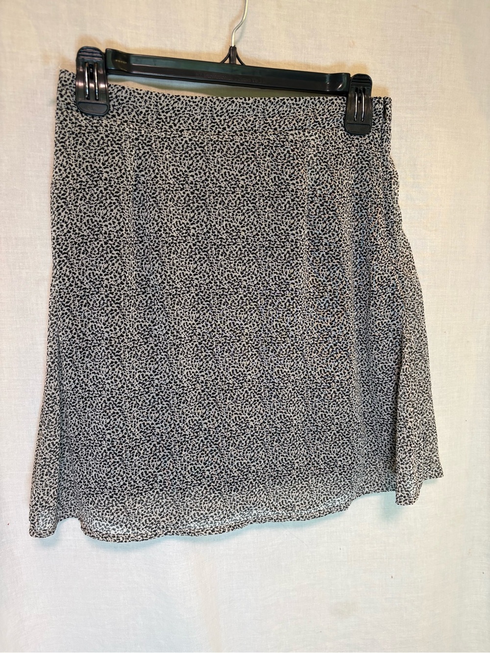 Sienna Sky Black White Animal Print Chiffon Short A-Line Skirt Elastic Waist M